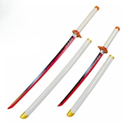 Katana décoratif en bambou inspiré de Rengoku Kyojuro - Demon Slayer