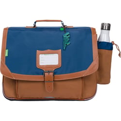 Cartable scolaire Tann's 38 cm - Bleu/camel – Nils – 2 compartiments