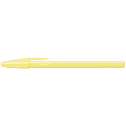 Stylo bille BIC - Cristal Pastel jaune - Bleu - Pointe moyenne