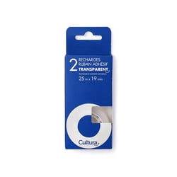 Lot 2 rubans adhésifs Cultura - Transparent - 25 m x 19 mm
