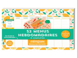 Bloc aimanté de 52 menus hebdomadaires à compléter Mémoniak