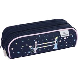 Trousse rectangulaire 2 compartiments Oberthur - Bleu marine - Cheval
