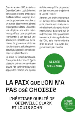 La paix que l'on n'a pas osé choisir : L'héritage oublié de Grenville Clark et Louis Sohn
