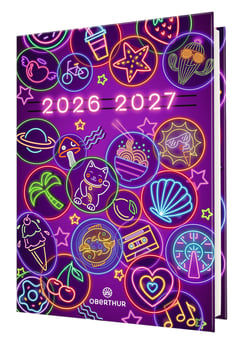 Agenda scolaire journalier 2026/2027 Oberthur - 12,5 x 17,5 cm - Neon