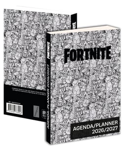 Agenda scolaire journalier 2026/2027 La plume dorée - 12 x 17 cm - Fortnite