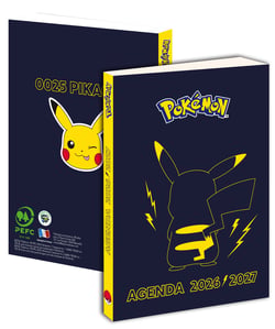 Agenda scolaire journalier 2026/2027 La plume dorée - 12 x 17 cm - Pokemon