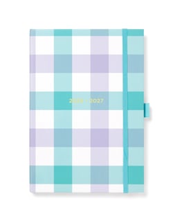 Agenda scolaire semainier 2026/2027 Lett's - Bleu - A5 - Gingham