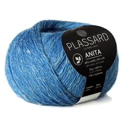 Pelote de fil à tricoter - Plassard - Anita - Bleu moyen 22
