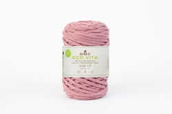 Pelote de fil à tricoter 100% coton - DMC - Eco Vita 12 - Rose 042
