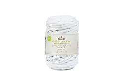 Pelote de fil à tricoter 100% coton - DMC - Eco Vita 12 - Blanc 100