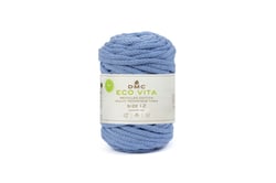 Pelote de fil à tricoter 100% coton - DMC - Eco Vita 12 - Bleu 077