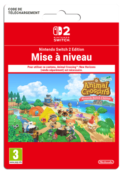 Code de téléchargement Mise à niveau Animal Crossing New Horizons - Nintendo Switch 2