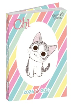 Agenda scolaire journalier 2026/2027 Quo Vadis - 12 x 17 cm - Chi arc-en-ciel