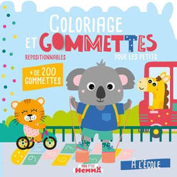 Mon P'tit Hemma - Coloriage et gommettes pour les petits - A l'école - + de 200 gommettes repositionnables