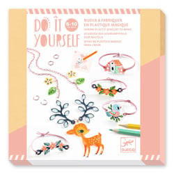 Do it yourself bijoux à fabriquer en plastique magique : le faon et l'oiseau - Djeco