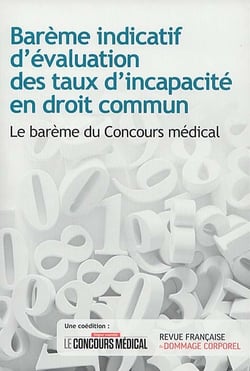 Barème indicatif d'évaluation des taux d'incapacité en droit commun