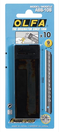 10 lames noires 9 mm OLFA - ABB-10B