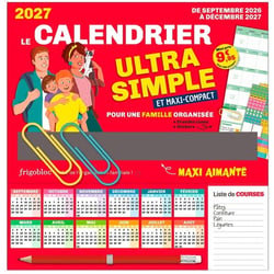 Frigobloc : Le mini calendrier Ultra Simple et maxi-compact pour une famille organisée (édition 2027)