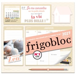 Frigobloc : Le calendrier mensuel maxi-aimanté pour se simplifier la vie ! Maison Zen (édition 2027)