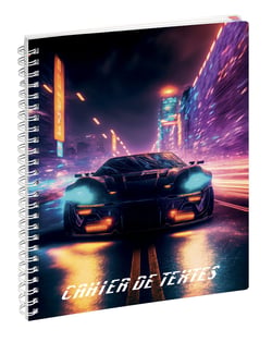 Cahier de textes à spirale 2026/2027 - Voiture - 17 x 22 cm - Cultura