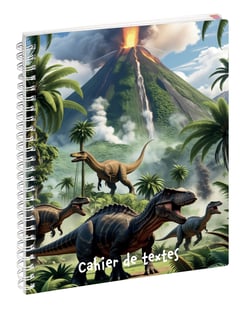 Cahier de textes à spirale 2026/2027 - Dinosaure - 17 x 22 cm - Cultura