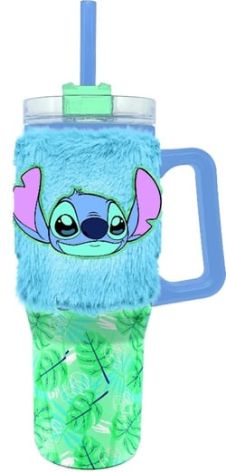 Bouteille avec housse peluche Stitch - 770 ml