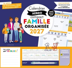 Calendrier hebdo compact famille organisée (édition 2027)