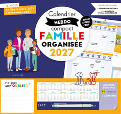 Calendrier hebdo compact famille organisée (édition 2027)