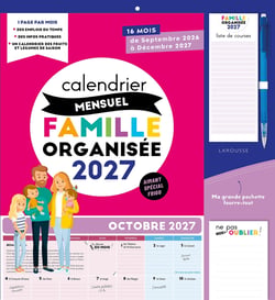 Calendrier mensuel famille organisée (édition 2027)