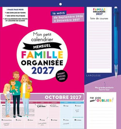 Mon petit calendrier mensuel Famille organisée (édition 2027)