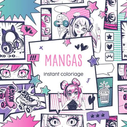Instant coloriage - Mangas : 80 coloriages et 3 marque-pages