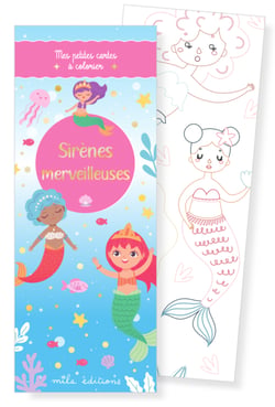 Sirènes merveilleuses - Mes petites cartes à colorier