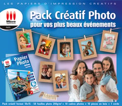 Lot de 50 feuilles photos Micro Application - 10x15 cm - 200g/m² 