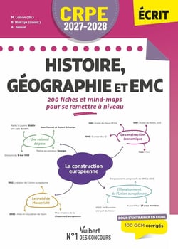 CRPE 2027-2028 - histoire et géographie : 200 fiches et mind-map pour se remettre à niveau - épreuve