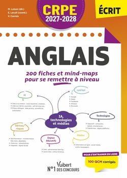 CRPE 2027-2028 -  Anglais : 200 fiches et mind-maps pour se remettre à niveau  -  M2/L3