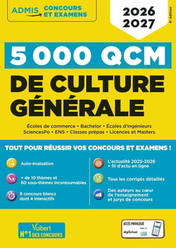 5000 qcm de culture générale : Concours et examens 2026-2027
