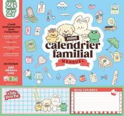 Mini calendrier familial mensuel (édition 2026/2027)