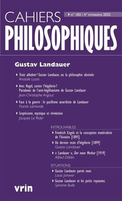 Cahiers philosophiques n.183 : Gustav Landauer