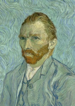 Notizbuch A5 blanko - 100 Seiten 90g/m² - Hardcover Motiv Selbstporträt Vincent van Gogh - FSC Papier : Notebook Journal Diary A5 blanko - Geschenkidee