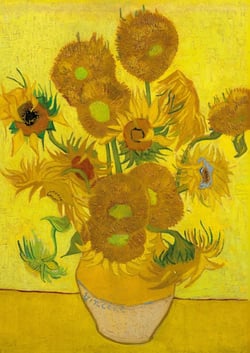 Notizbuch A4 blanko - Hardcover Motiv Sonnenblumen Vincent van Gogh - 100 Seiten - FSC Papier : Notebook Journal Diary A4 weißes Papier unliniert - 100 Seiten - 90g/m² - Geschenkidee