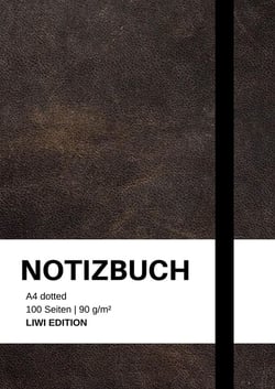 Notizbuch A4 dotted - 100 Seiten Soft Cover - schwarz - FSC Papier : Bullet Journal A4 punktiert - 90g/m²