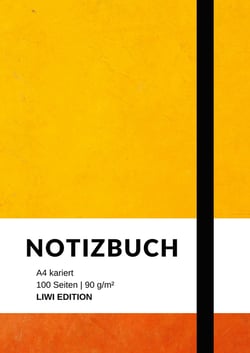 Notizbuch A4 kariert - 100 Seiten Soft Cover - FSC Papier : Notebook A4 Karo - 90g/m² kariertes Papier