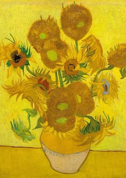 Notizbuch A4 blanko - Softcover Motiv Sonnenblumen Vincent van Gogh - 100 Seiten - FSC Papier : Notebook Journal Diary A4 weißes Papier unliniert - 100 Seiten - 90g/m² - Geschenkidee