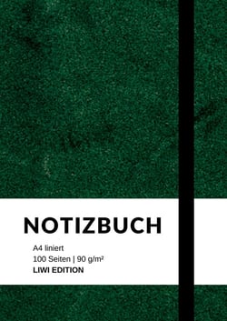 Notizbuch A4 liniert grün - 100 Seiten Soft Cover - FSC Papier : Notebook A4 - 90g/m²