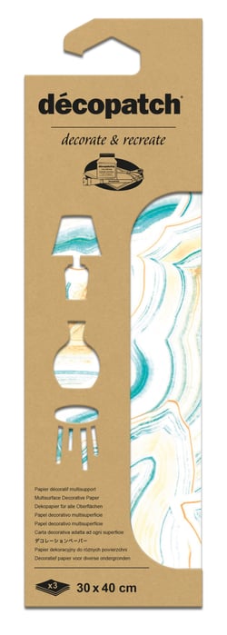 Lot de 3 feuilles Décopatch - Ref n°856 - 30 x 40 cm