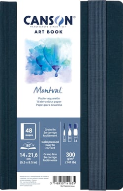 Carnet à dessin Canson - Bleu marine – 14 x 21,6 cm - Montval - 48 pages unies