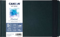 Art Book papier aquarelle Canson - Noir - 25 x 15 cm - Montval - 48 pages - 300 g/m²