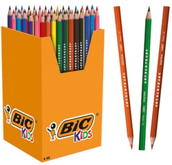 Pot à crayons + 60 crayons de couleur - BIC - 18 couleurs assorties - Kids Evolution