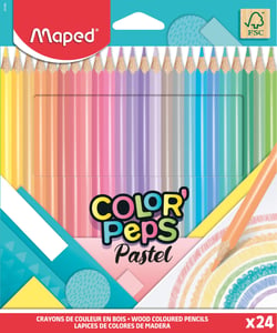 Lot de 24 crayons de couleur - Maped - Pastel - Color' Peps
