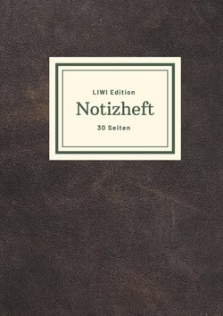 Dünnes Notizheft A5 liniert - Notizbuch 30 Seiten 90g/m² - Softcover schwarz - FSC Papier : Notebook A5 liniert - weißes Papier